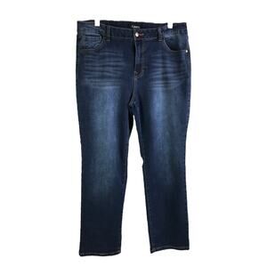 D.Jeans Denim Jeans Womens Sz 16 Cotton Stretch High Rise Dark Wash‎ Cropped